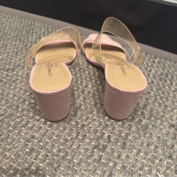 Chinese Laundry Pink / Clear Block Heel Size 5 - Picture 2 of 3
